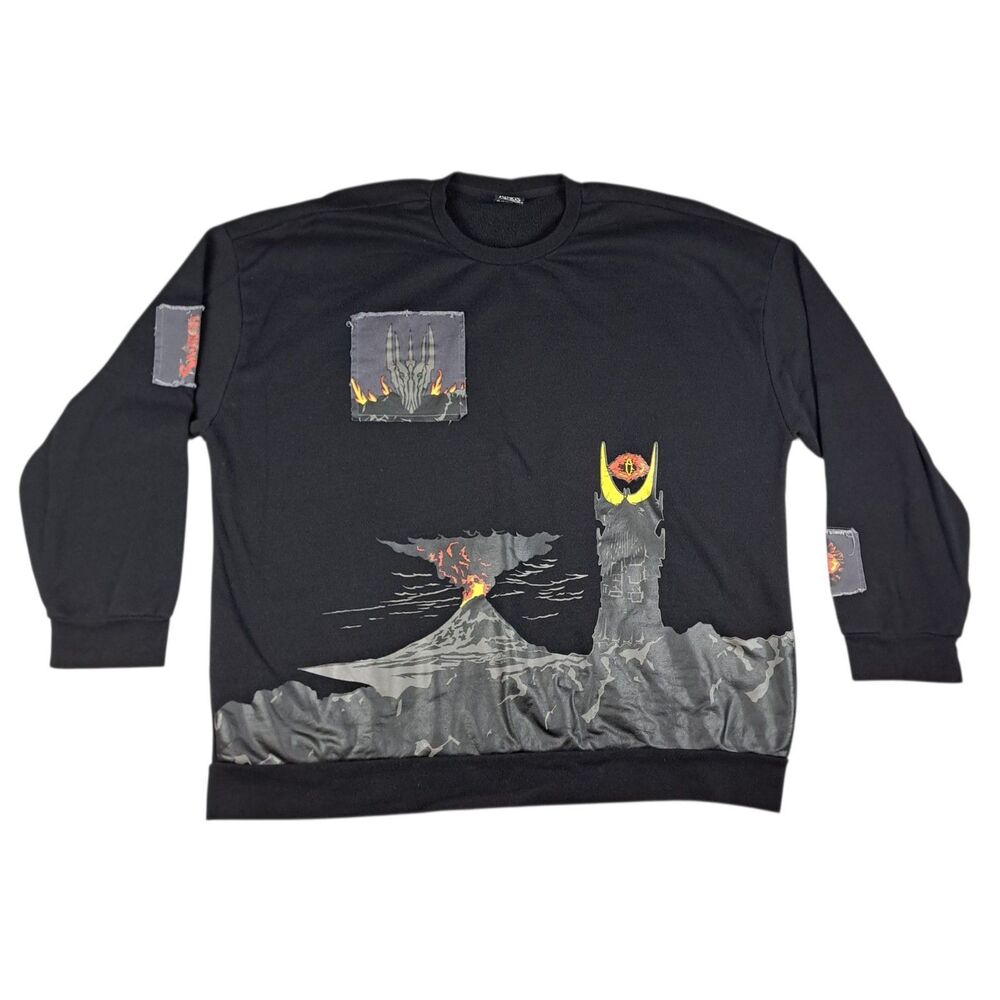 Lord of the Rings Sauron Sweater Mens 3XL Black LongSleeve Middle Earth